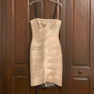 BCBGMAXAZRIA nude/black dress in size 2
